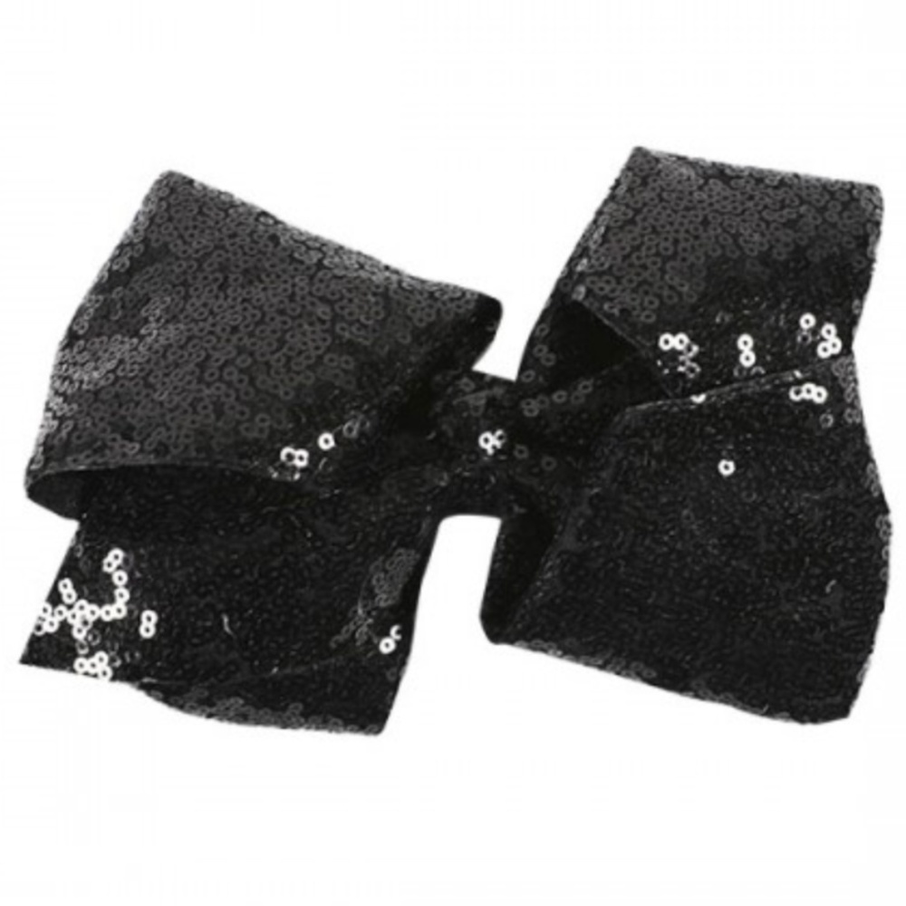 🌺NWT Simply Southern Black Sequined Hair Bow - Picture 1 of 2
